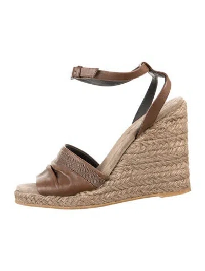 Pre-owned Brunello Cucinelli Leather Sandals In Brown