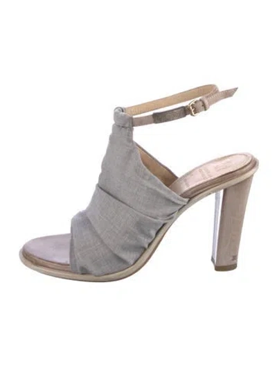 Pre-owned Brunello Cucinelli Leather Sandals In Gray