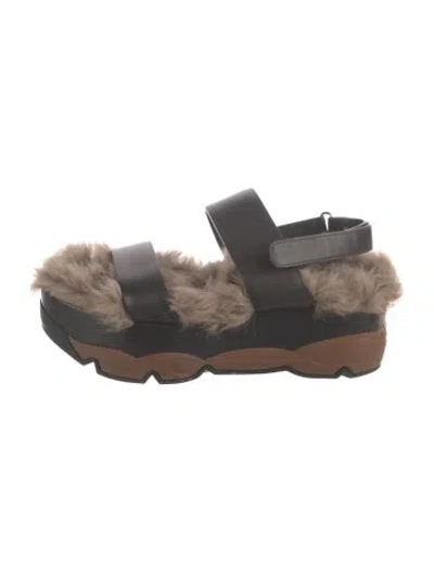 Pre-owned Brunello Cucinelli Leather Sandals In Grey