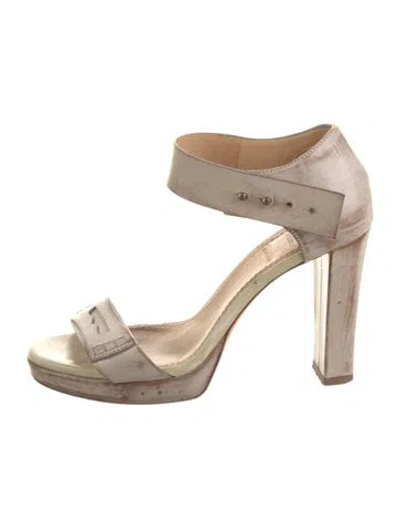 Pre-owned Brunello Cucinelli Leather Sandals In Neutral