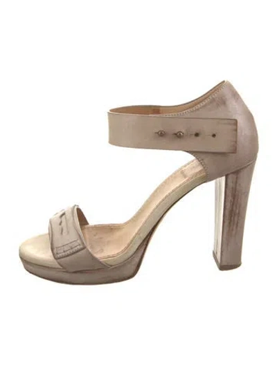 Pre-owned Brunello Cucinelli Leather Sandals In Neutral