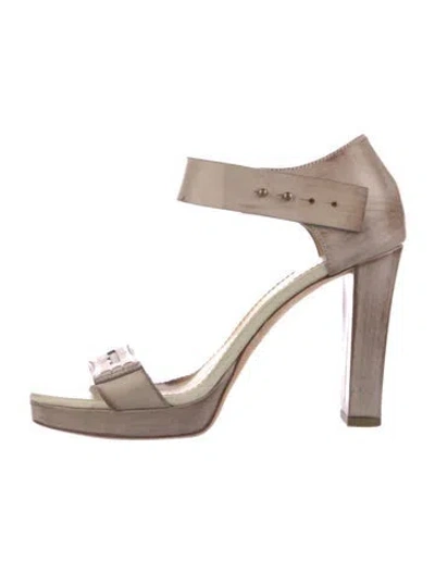 Pre-owned Brunello Cucinelli Leather Sandals In Purple