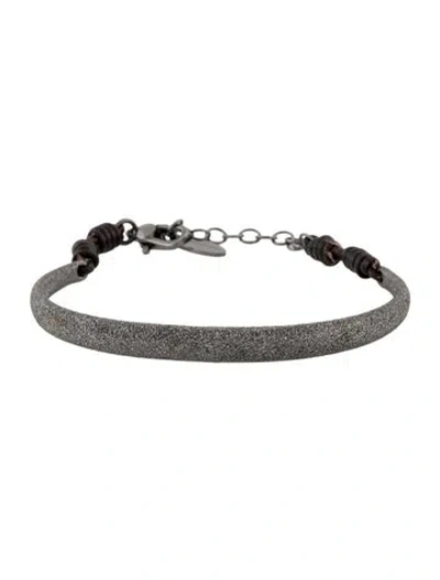 Pre-owned Brunello Cucinelli Leather Shimmer Cuff Bracelet, 7.25" In Multi