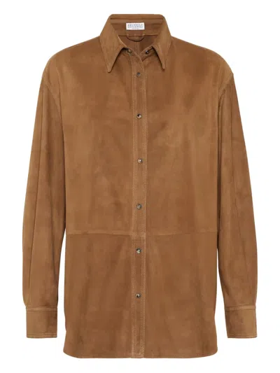 BRUNELLO CUCINELLI LEATHER SHIRT