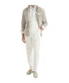 Brunello Cucinelli Waterproof Beige Techno Cotton Jacket In White