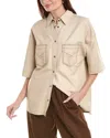 Brunello Cucinelli Leather Shirt In Multi