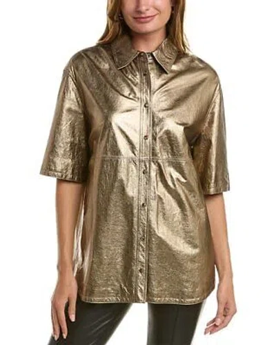 Pre-owned Brunello Cucinelli Leather Shirt Women's M In Bcwshirt