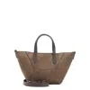 Brunello Cucinelli Suede Hexagonal Panelled Shoulder Bag