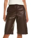 Brunello Cucinelli Leather Short In Brown