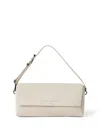 Brunello Cucinelli Adjustable Strap Suede Finish Shoulder Bag In Neutral