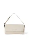 Brunello Cucinelli Adjustable Strap Suede Finish Shoulder Bag In Neutral