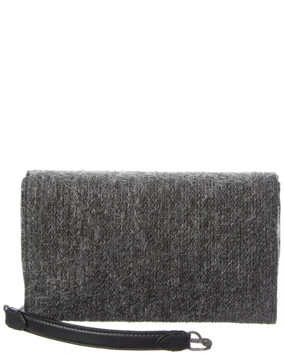 Brunello Cucinelli Leather Shoulder Bag In Gray