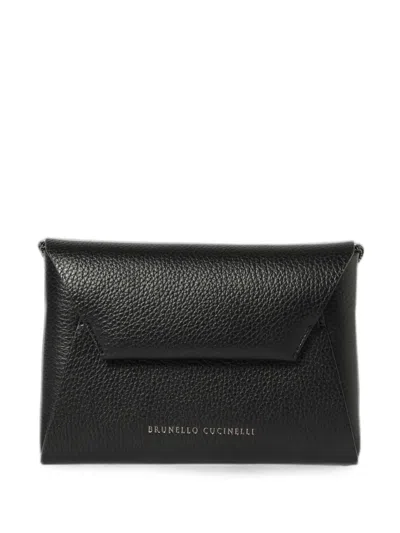 Brunello Cucinelli Leather Shoulder Bag In Black