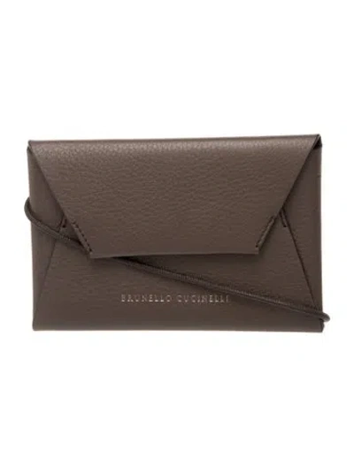 Pre-owned Brunello Cucinelli Leather Shoulder Bag In Brown