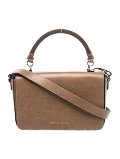 Pre-owned Brunello Cucinelli Leather Shoulder Bag In Brown