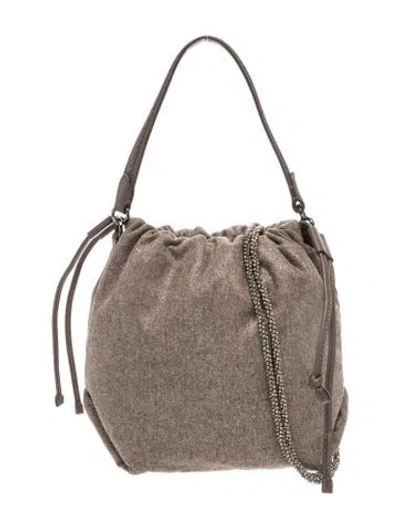 Pre-owned Brunello Cucinelli Leather Shoulder Bag In Brown