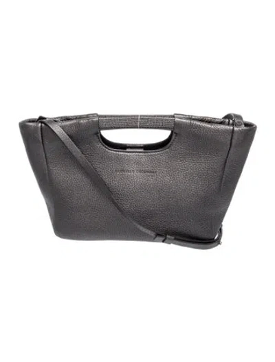 Pre-owned Brunello Cucinelli Leather Shoulder Bag In Gray