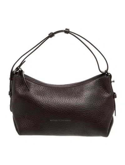 Pre-owned Brunello Cucinelli Leather Shoulder Bag In Gray