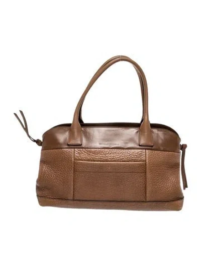 Pre-owned Brunello Cucinelli Leather Shoulder Bag Large In Brown