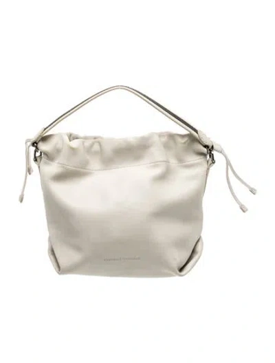 Pre-owned Brunello Cucinelli Leather Shoulder Bag In Neutral