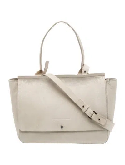 Pre-owned Brunello Cucinelli Leather Shoulder Bag In Neutrals