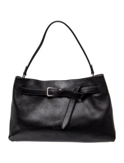 Pre-owned Brunello Cucinelli Leather Shoulder Bag W/ Tags In Black