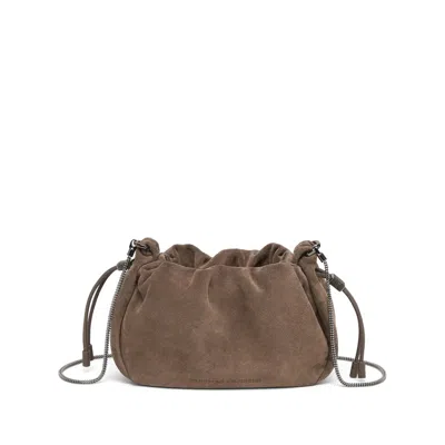 BRUNELLO CUCINELLI LEATHER SHOULDER BAGS