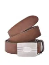 Brunello Cucinelli Leather Silver-buckle Belt In Brown