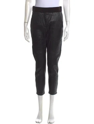 Pre-owned Brunello Cucinelli Leather Skinny Leg Pants In Black