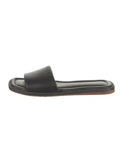 Pre-owned Brunello Cucinelli Leather Slides In Black