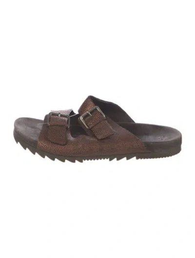 Pre-owned Brunello Cucinelli Leather Slides In Brown