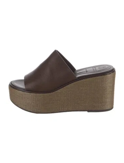 Pre-owned Brunello Cucinelli Leather Slides In Brown