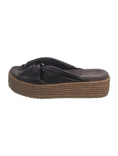 Pre-owned Brunello Cucinelli Leather Slides In Grey