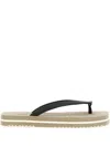 Brunello Cucinelli Flat Open Toe Rubber Sandals With Textured Strap In Silver