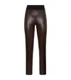 Brunello Cucinelli Leather Slim Leggings In Black