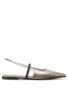 Brunello Cucinelli Leather Mule In Grey