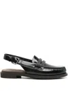 Brunello Cucinelli Leather Slingback Loafers In Black