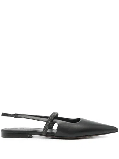 Brunello Cucinelli Leather Slingback Pumps