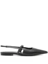 Brunello Cucinelli Slingback Ballet Flats With Precious Strap In Black