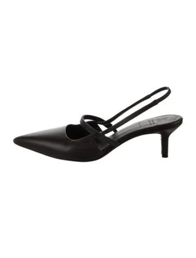 Pre-owned Brunello Cucinelli Leather Slingback Pumps In Brown
