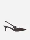 Brunello Cucinelli City 50 Leather Slingback Pumps In Brown
