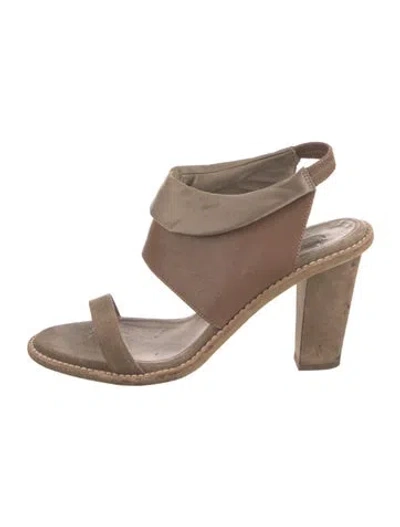 Pre-owned Brunello Cucinelli Leather Slingback Sandals In Multi