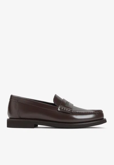 Brunello Cucinelli Leather Slip-on Loafers
