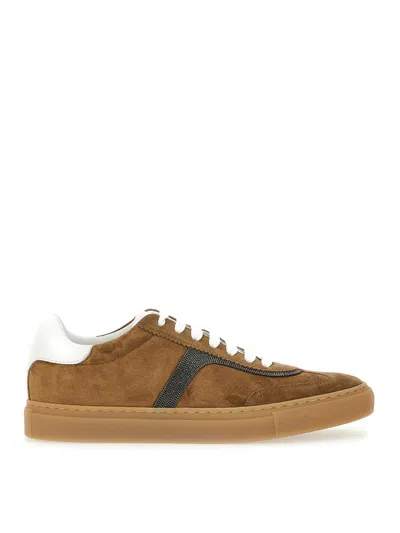 Brunello Cucinelli Leather Sneaker In Brown