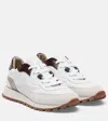Brunello Cucinelli Leather Sneakers Featuring Padded Ankle And Rubber Sole