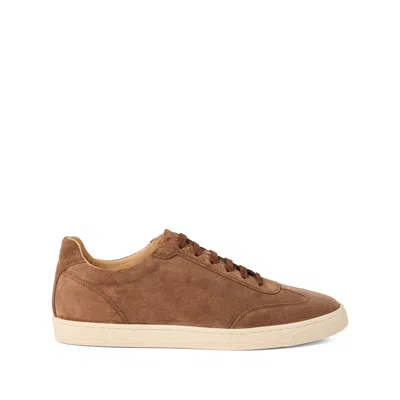 Brunello Cucinelli Suede Leather Sneakers In Brown