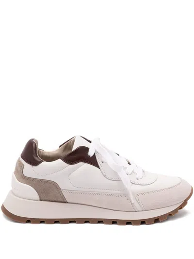Brunello Cucinelli Leather Sneakers In White