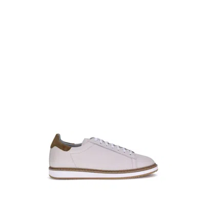 Brunello Cucinelli Leather Sneakers In Neutral