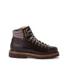 Brunello Cucinelli Wool And Cashmere-blend Trimmed Glossed-leather Boots In Brown
