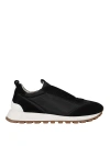 Brunello Cucinelli Monili-chain Leather Sneakers In Black